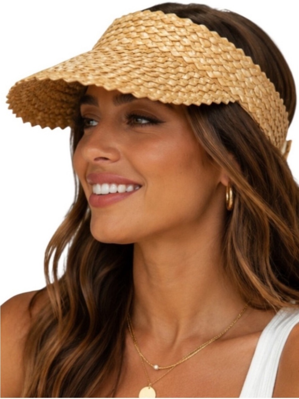 Beach Riot Natural Woven Straw Visor